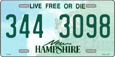NH license plate 3443098