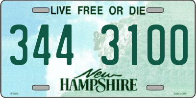 NH license plate 3443100