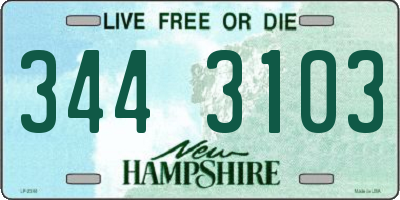 NH license plate 3443103