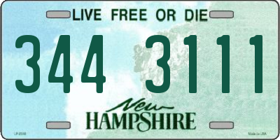 NH license plate 3443111