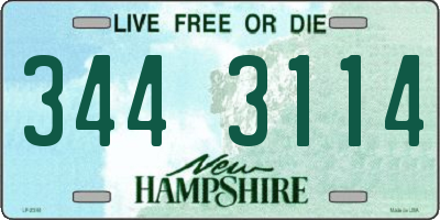 NH license plate 3443114