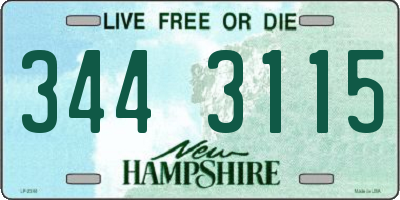 NH license plate 3443115