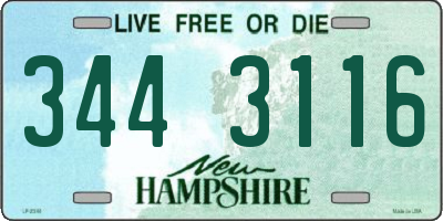 NH license plate 3443116