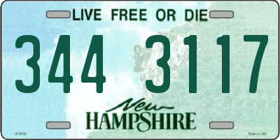 NH license plate 3443117