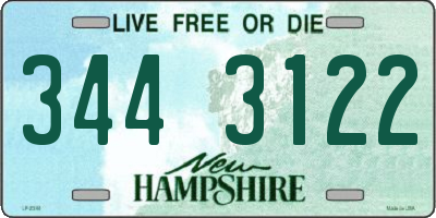 NH license plate 3443122