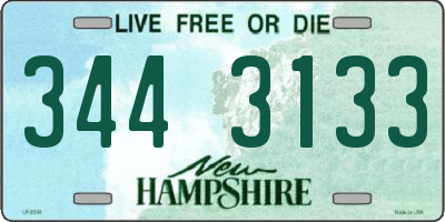 NH license plate 3443133