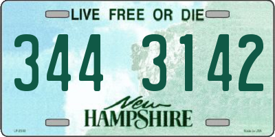 NH license plate 3443142