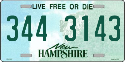 NH license plate 3443143