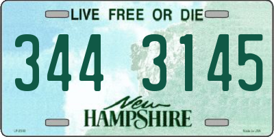 NH license plate 3443145