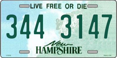 NH license plate 3443147