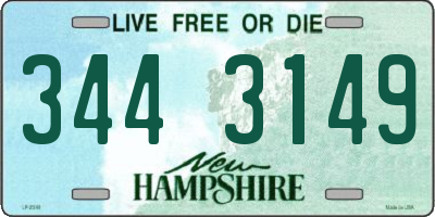 NH license plate 3443149