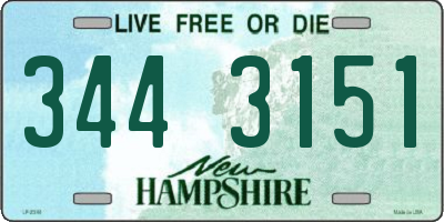 NH license plate 3443151
