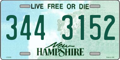 NH license plate 3443152