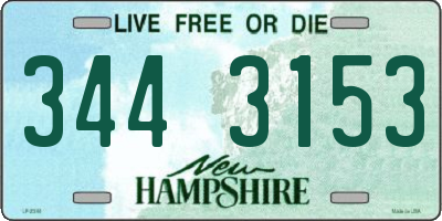 NH license plate 3443153
