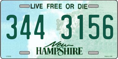 NH license plate 3443156