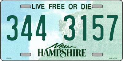 NH license plate 3443157