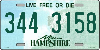 NH license plate 3443158