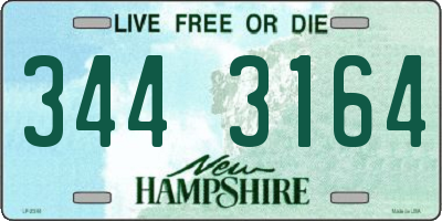 NH license plate 3443164