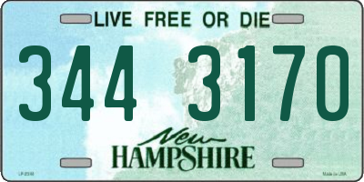 NH license plate 3443170
