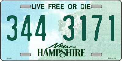 NH license plate 3443171