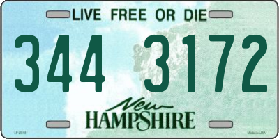 NH license plate 3443172