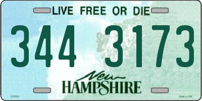NH license plate 3443173