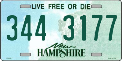 NH license plate 3443177