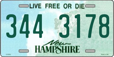 NH license plate 3443178