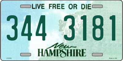 NH license plate 3443181