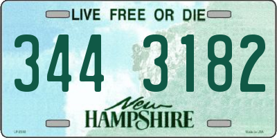 NH license plate 3443182