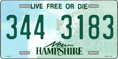 NH license plate 3443183