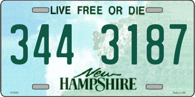 NH license plate 3443187