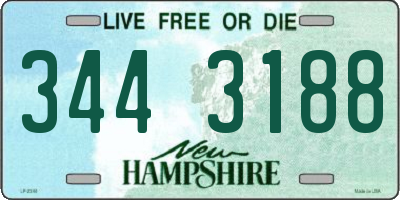 NH license plate 3443188