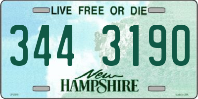NH license plate 3443190