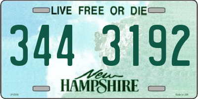 NH license plate 3443192