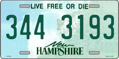 NH license plate 3443193