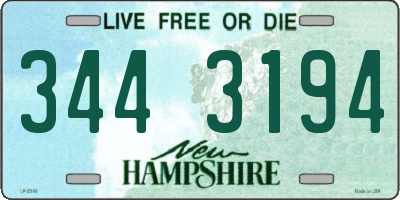 NH license plate 3443194