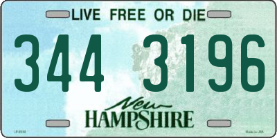 NH license plate 3443196