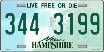 NH license plate 3443199
