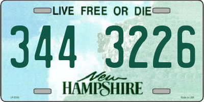 NH license plate 3443226