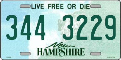 NH license plate 3443229