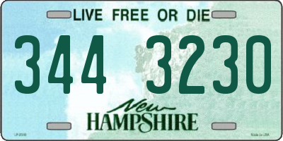 NH license plate 3443230