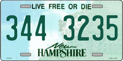 NH license plate 3443235