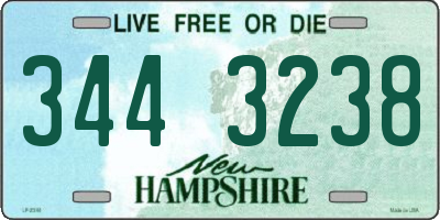 NH license plate 3443238