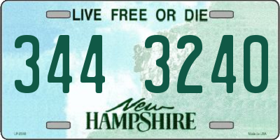 NH license plate 3443240