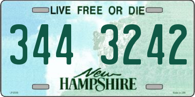 NH license plate 3443242