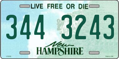 NH license plate 3443243