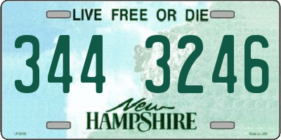 NH license plate 3443246