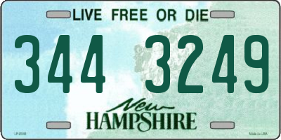 NH license plate 3443249