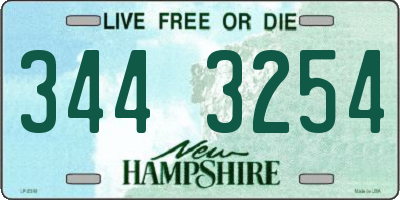 NH license plate 3443254